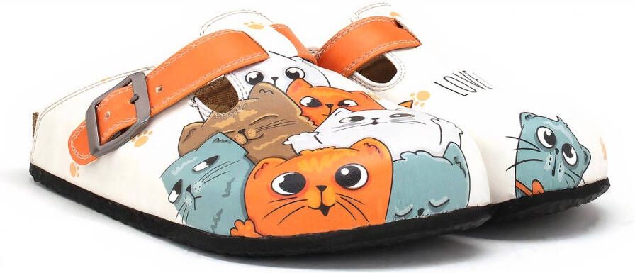 GOBY Love Cats Dames Clogs Vegan Handmade
