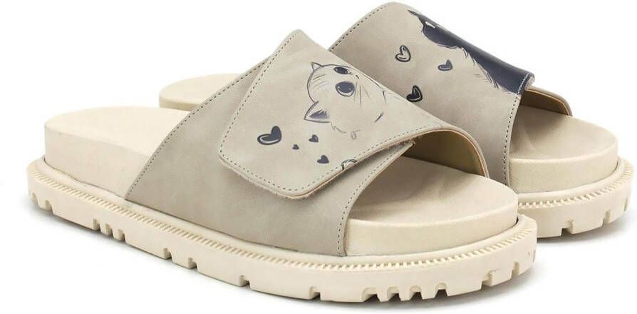GOBY Love Cats Dames Sandalen Handmade Vegan