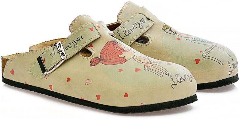 GOBY Love You Dames Clogs Handmade Vegan Leer