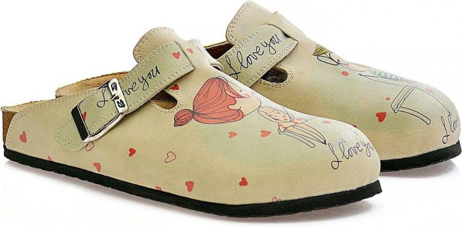 GOBY Clogs met Girl And Boy Print Handgemaakt Hoge Kwaliteit