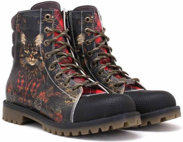 GOBY Lumberjack Cat Dames Boots Handmade en Vegan Stoer en Artistiek