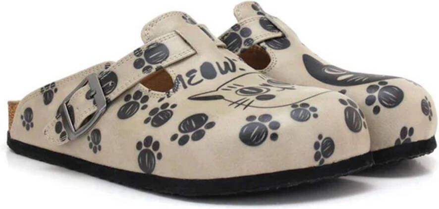 GOBY Meow Paws Dames Clogs Vegan Handmade
