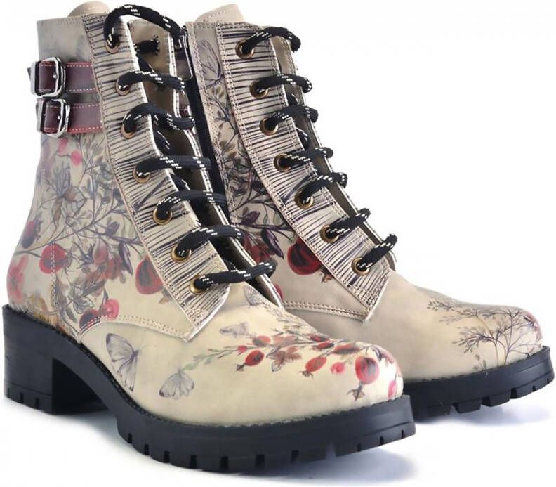 GOBY Nature Elegance Dames Veterboots Handgemaakt Vegan Leer