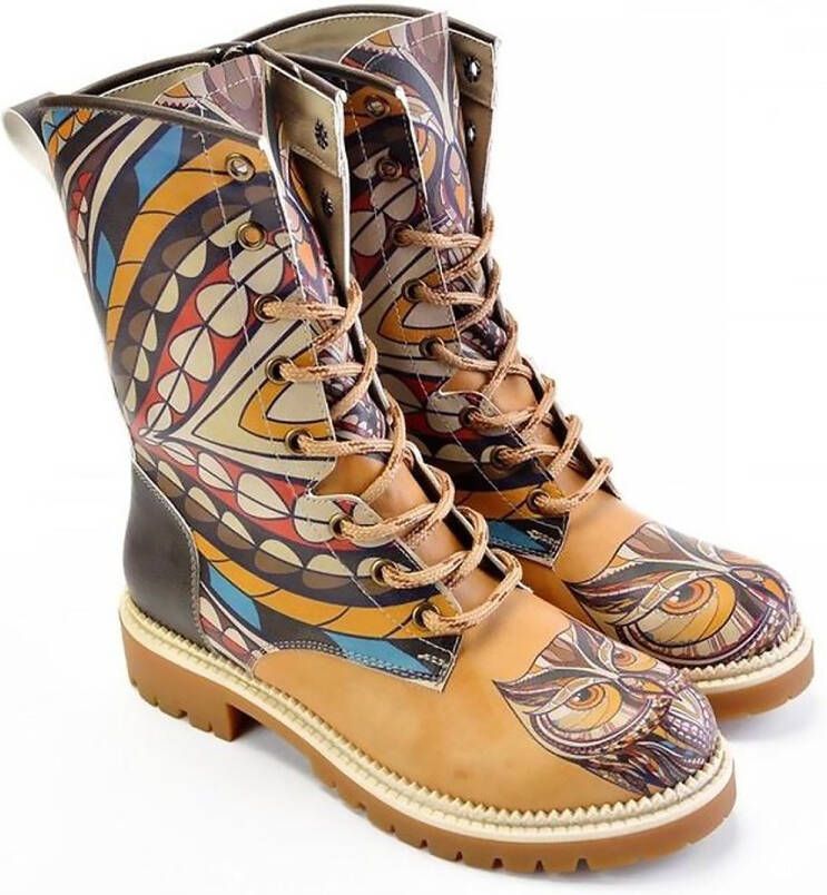 GOBY Bohemian Vibes Dames Veterboots Handgemaakt Vegan Leer