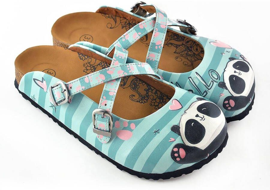 GOBY Hello Panda Clogs Slippers -Hoge kwaliteit Handmade