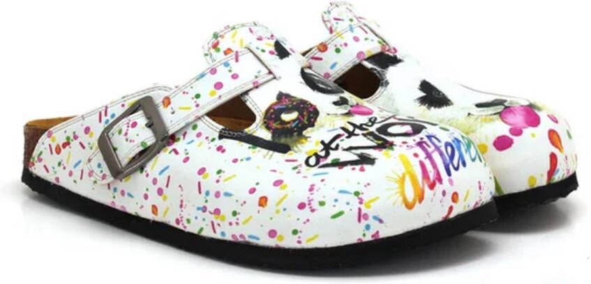 GOBY Panda Splash Dames Clogs Vegan Handmade