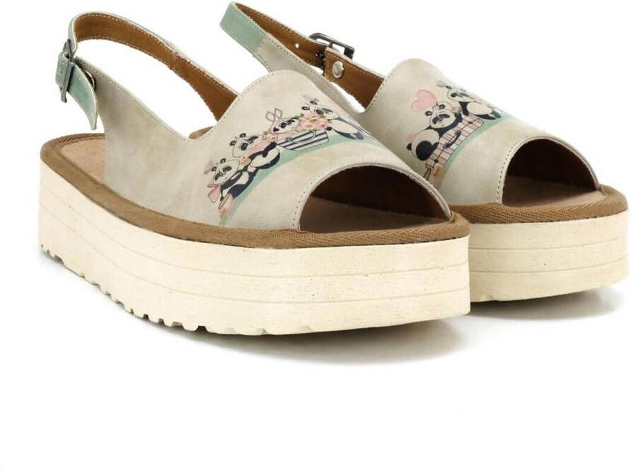 GOBY Panda Sweetheart Platform Sandalen Vegan Handmade