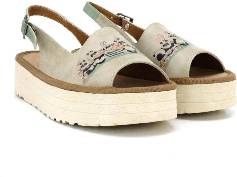 GOBY Panda Sweetheart Platform Sandalen Vegan Handmade