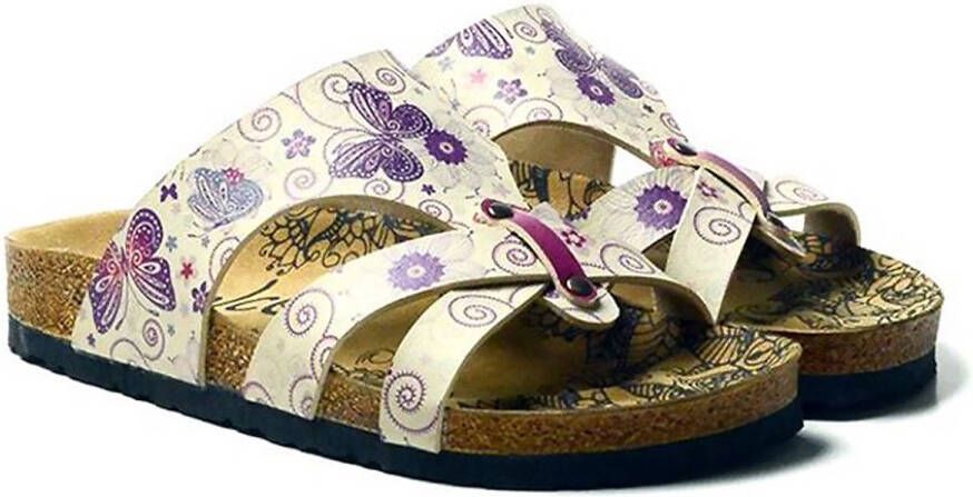 GOBY Lila Vlinders Sandalen Slippers Hoge kwaliteit Handmade
