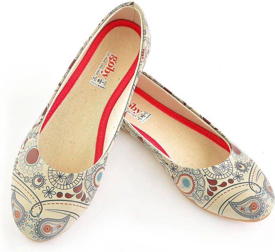 GOBY Patroon Ballerinas Flats Hoge kwaliteit Handmade Meisjesprint