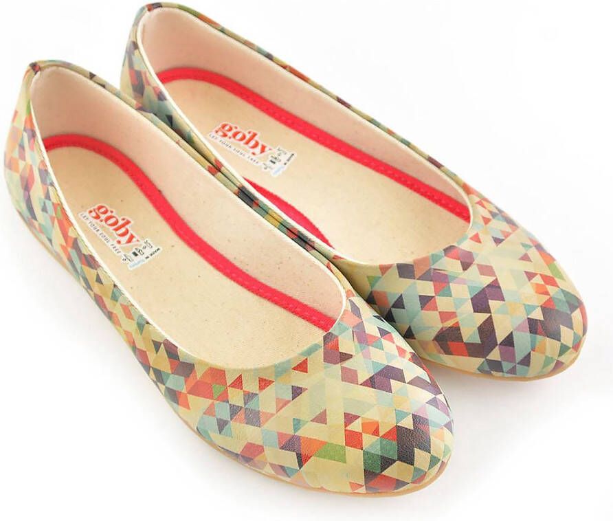 GOBY Patroon Ballerinas Flats Hoge kwaliteit Handmade Meisjesprint