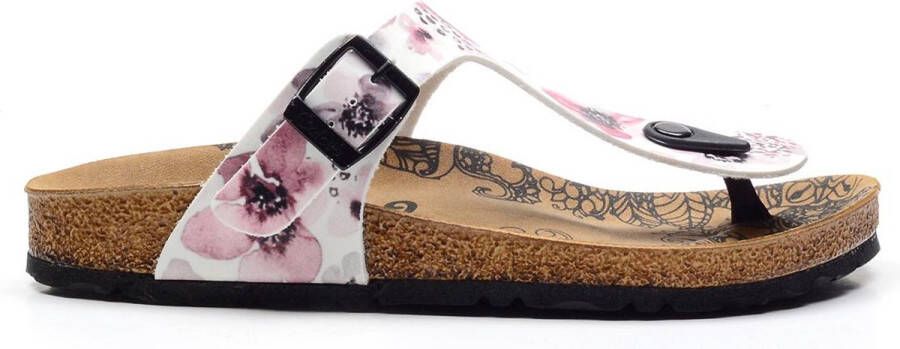 GOBY Pink Flowers Slippers Sandalen -Hoge kwaliteit Handmade