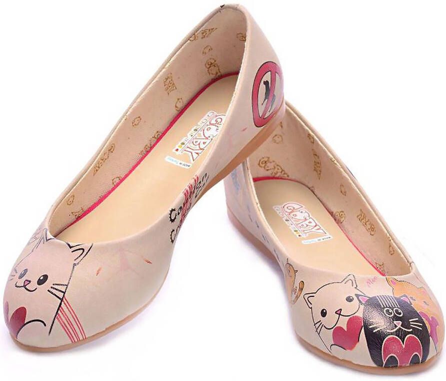 GOBY Pinky Ballerinas Flats Hoge kwaliteit Handmade Meisjesprint