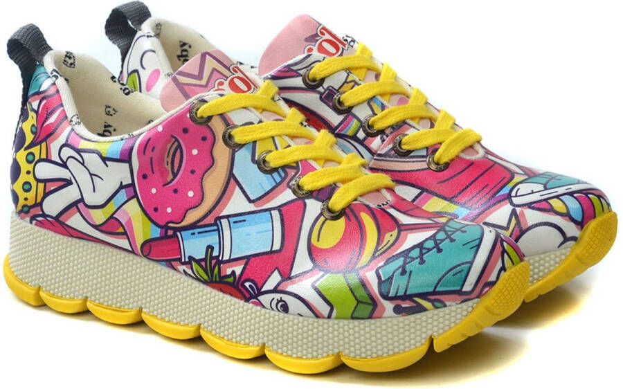 GOBY Pop Art Sneakers Handmade & Vegan Kleurrijk & Comfortabel