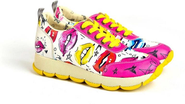 GOBY Pop Kiss Dames Sneaker Vegan Handgemaakt