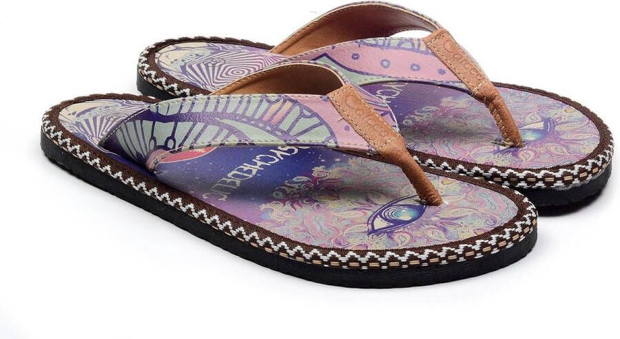 GOBY Pshychedelic Sandalen Slippers Hoge kwaliteit Handmade