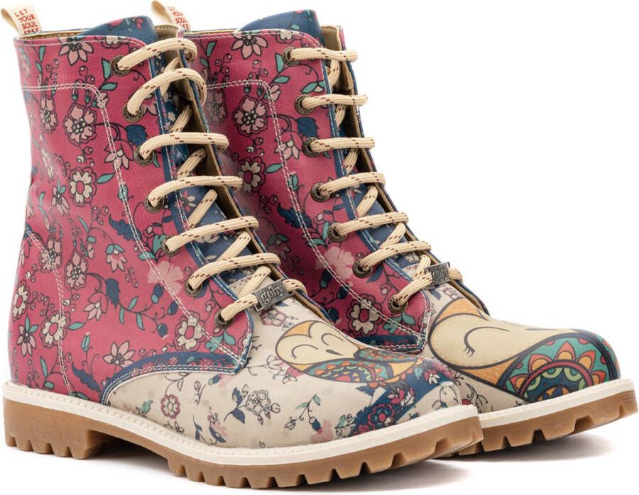 GOBY Redlove Boots Laars Laarzen Damesboots Dames laarzen Longboots Handmade Bloemenprint - Foto 2
