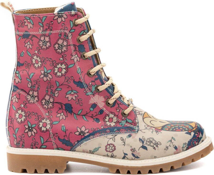 GOBY Redlove Boots Laars Laarzen Damesboots Dames laarzen Longboots Handmade Bloemenprint - Foto 3