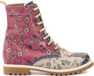 GOBY Redlove Boots Laars Laarzen Damesboots laarzen Longboots Handmade Bloemenprint