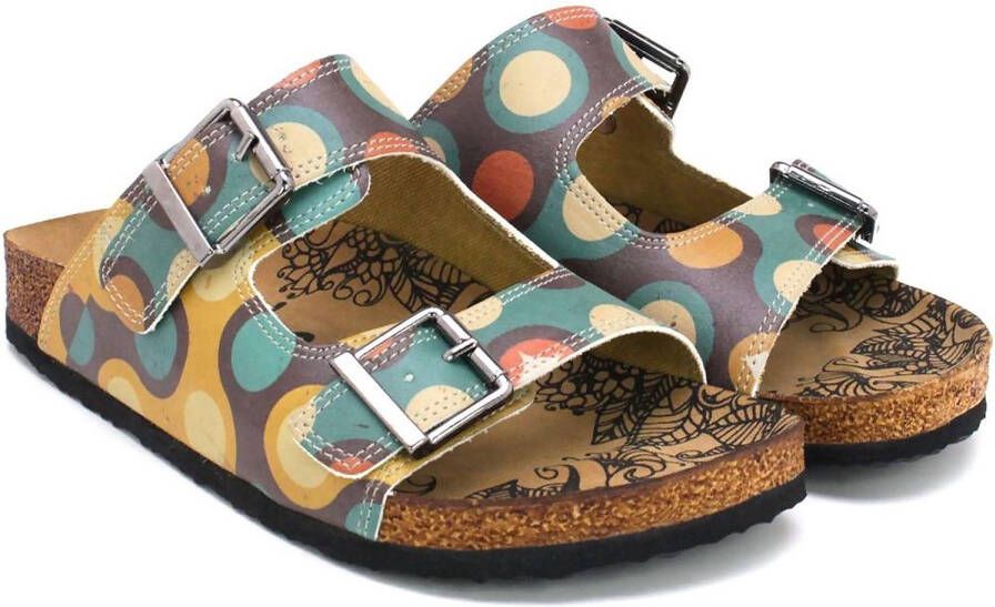 GOBY Retro Circles Dames Sandalen Vegan Handmade