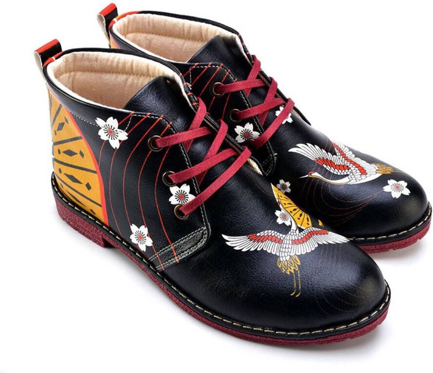 GOBY Rising Crane Enkel Laarzen Handmade Vegan Leer Damesboots
