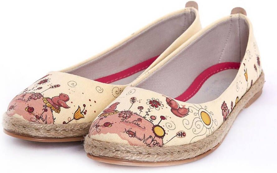 GOBY Rode Kuiken Ballerinas Flats Hoge kwaliteit Handmade Meisjesprint