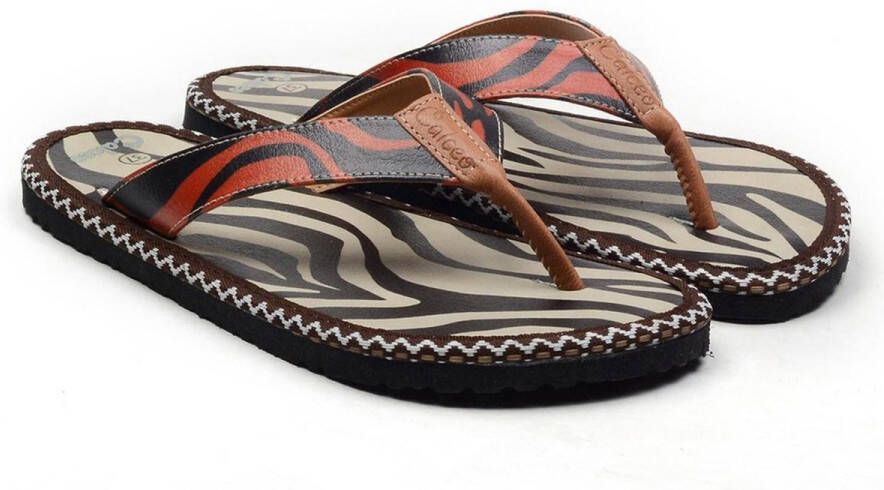 GOBY Safari Stripes Dames Slippers Vegan Handmade