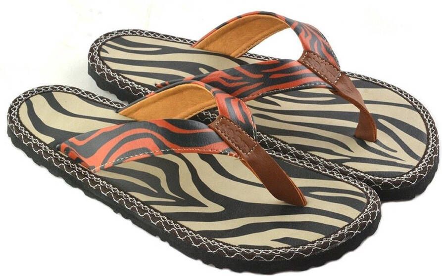 GOBY Safari Stripes Dames Slippers Vegan Handmade