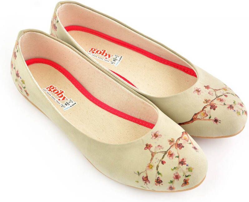 GOBY Sakura Breeze Ballerina s Handmade Vegan Leer Dames
