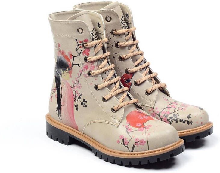 GOBY Sakura Geisha Laarzen Handmade Vegan Leer Dames