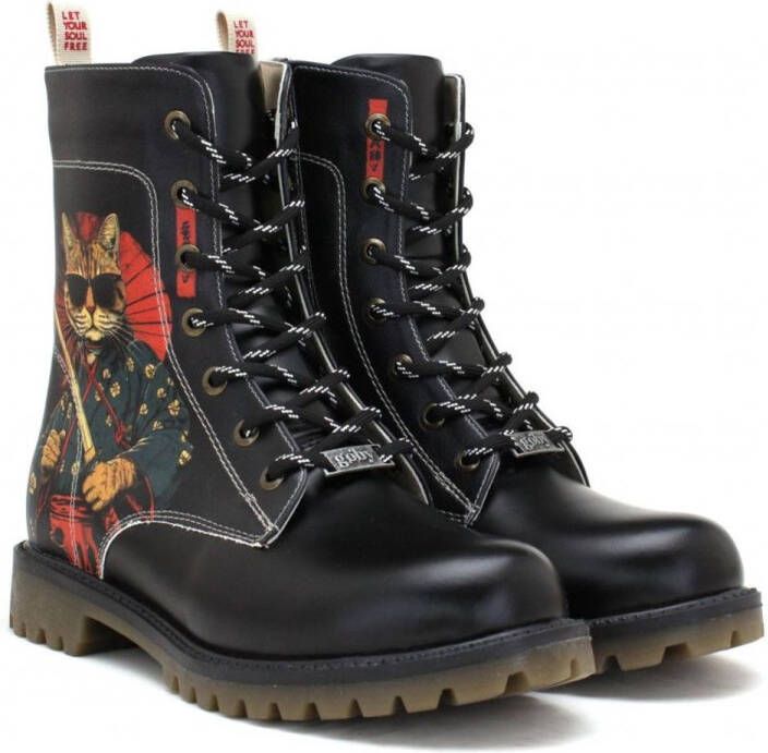 GOBY Samurai Cat Dames Boots Handmade en Vegan Stoer en Origineel