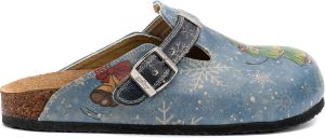 GOBY Santa Claus Clogs Slippers Slipper Klompen Hoge kwaliteit Handmade Kerstmanprint
