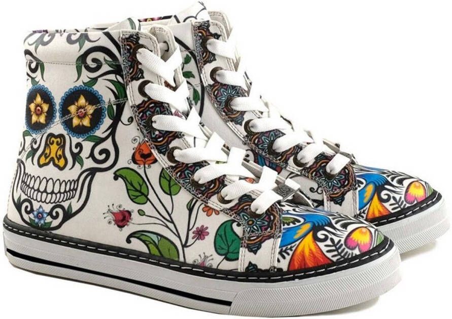GOBY Sugar Skull Dames Sneakers Handgemaakt Vegan Leer