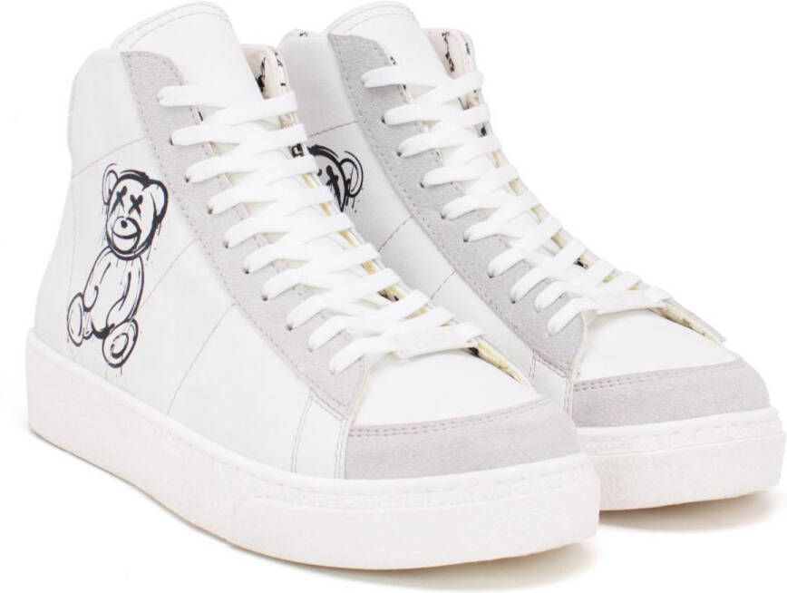 GOBY Teddy Art Sneakers Vegan Leer Handgemaakt Teddybeer Design