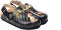GOBY Tropical Clogs Dames Vegan Leer Vogel en Bladeren Print - Thumbnail 2