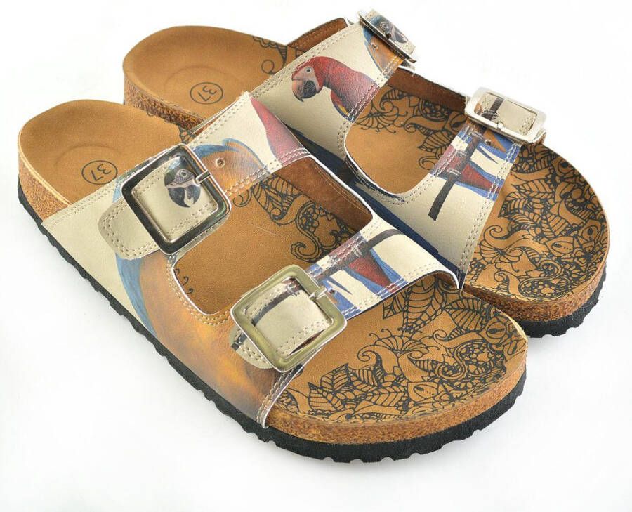 GOBY Tropical Parrot Dames Sandalen Vegan Handmade