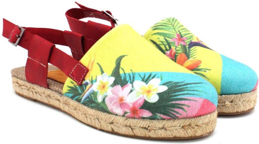GOBY Tropical Vibes Dames Espadrilles met Bloemenprint