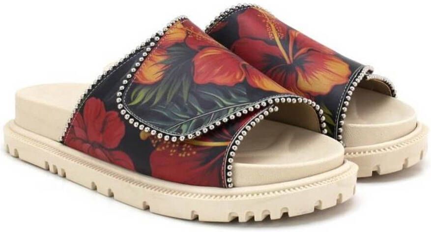 GOBY Tropische Bloemen Dames Sandalen Handmade Vegan