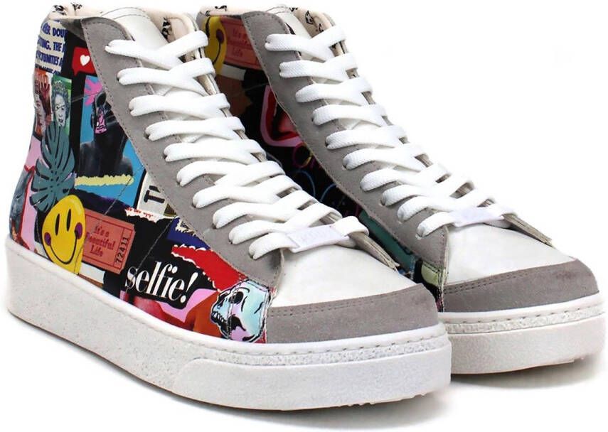 GOBY Urban Vibe Sneakers Vegan Leer Handgemaakt Grafisch Design