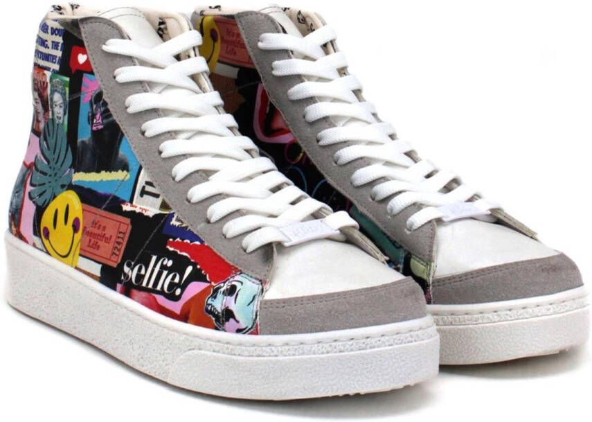 GOBY Urban Vibe Sneakers Vegan Leer Handgemaakt Grafisch Design