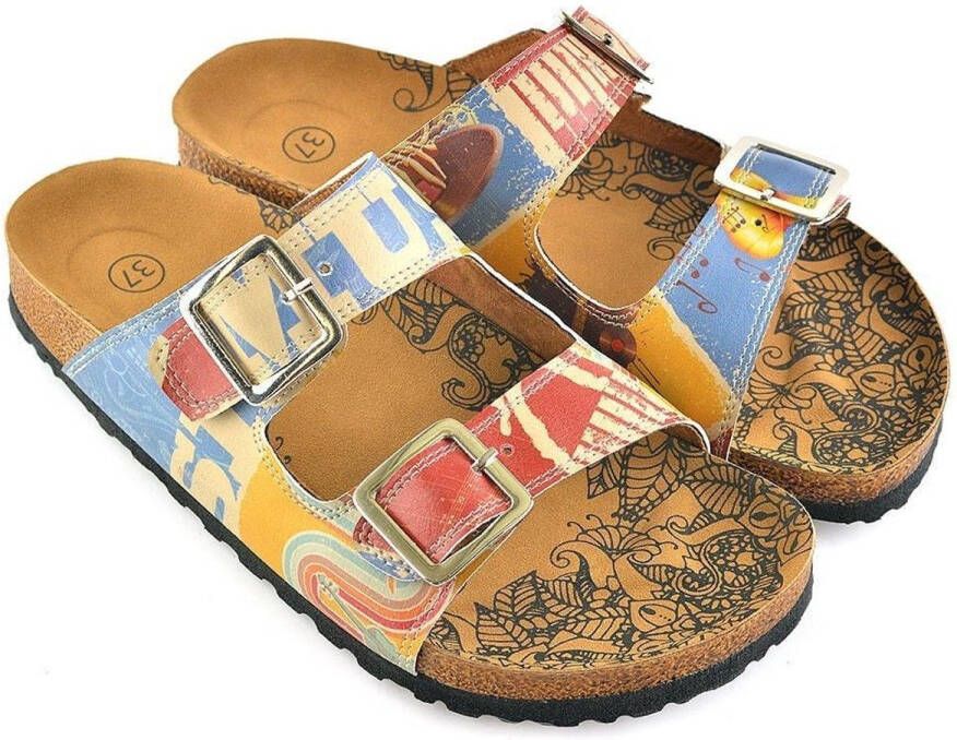 GOBY Vintage Script Dames Sandalen Vegan Handmade