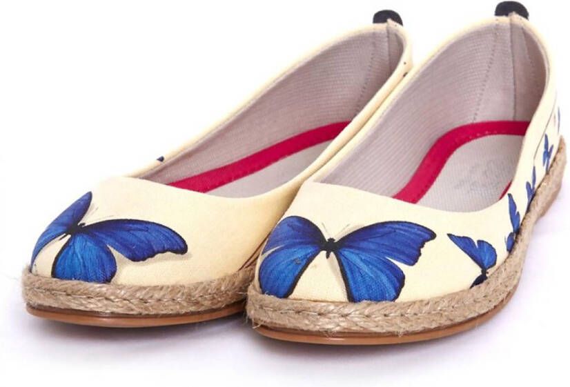 GOBY Vlinder Ballerina Espadrilles Vegan Leer Handgemaakt