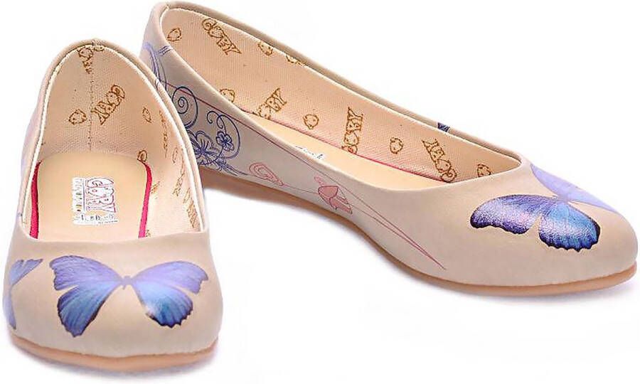 GOBY Vlinder Ballerinas Flats Hoge kwaliteit Handmade Meisjesprint