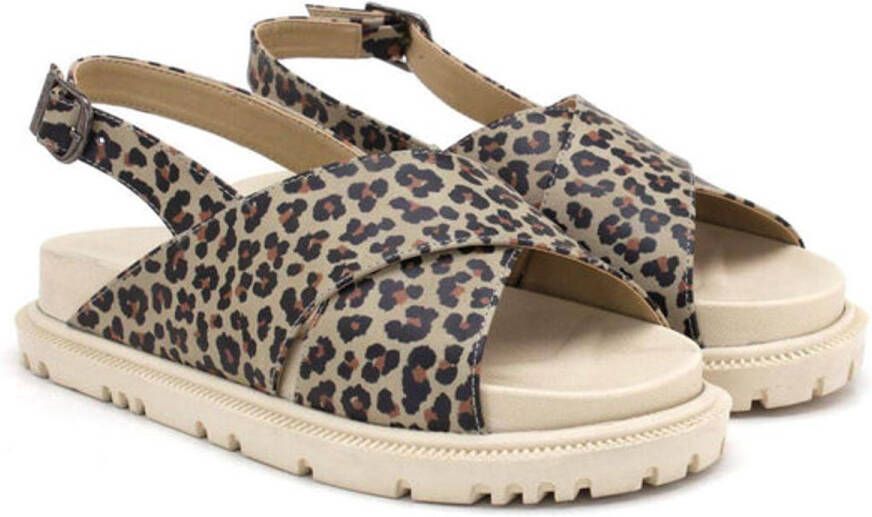 GOBY Wild Leopard Dames Sandalen Handmade Vegan