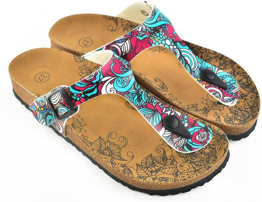 GOBY Zentangle Patroon Sandalen Slippers Hoge kwaliteit Handmade