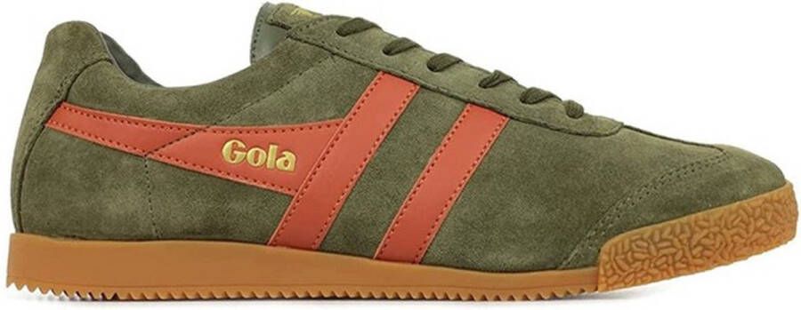 Gola Harrier suède sneakers kaki oranje