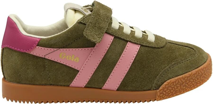 Gola Sneakers Elan Strap Khaki-Coral Pink-Fuchsia