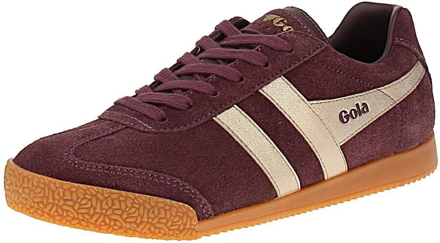 Gola Harrier Mirror suède sneakers donkerbruin goud - Foto 4