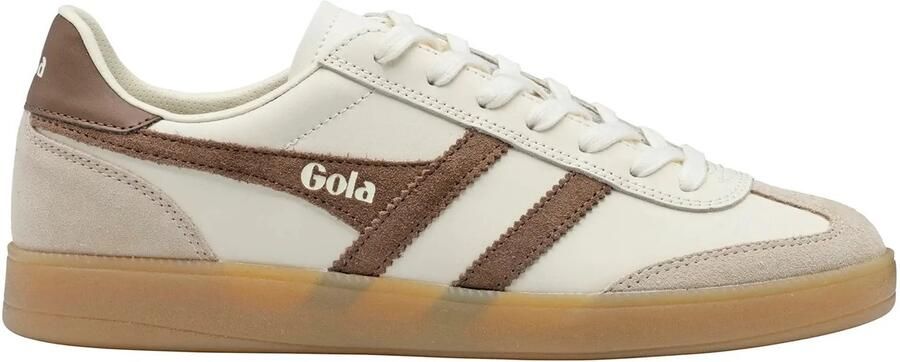 Gola Viper leren sneakers ecru donkerbruin - Foto 4