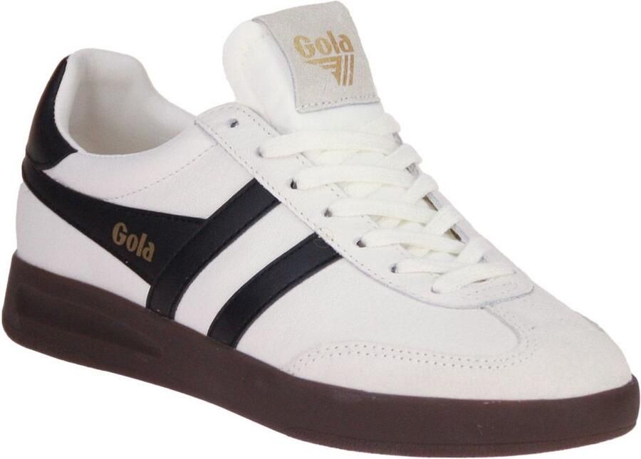 Gola Klassieke Cyclone Leren Sneakers Wit Zwart Vrouwen